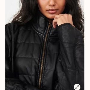 Free People vegan leather bomber jacket